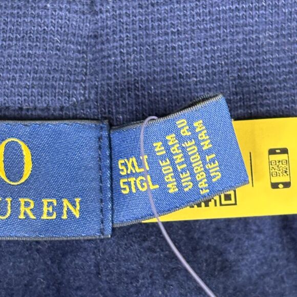 Polo Ralph Lauren Shorts Mens 5XLT Navy Fleece Sweatshorts Drawstring 1967 - Picture 9 of 15